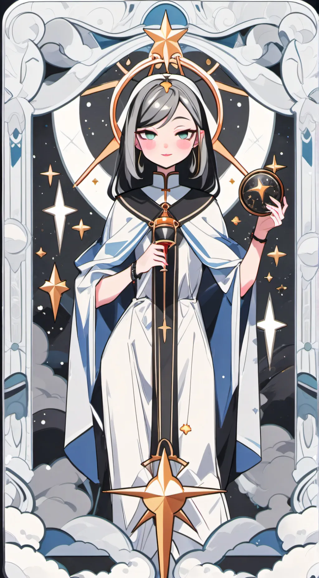 ai character: goddess of time background