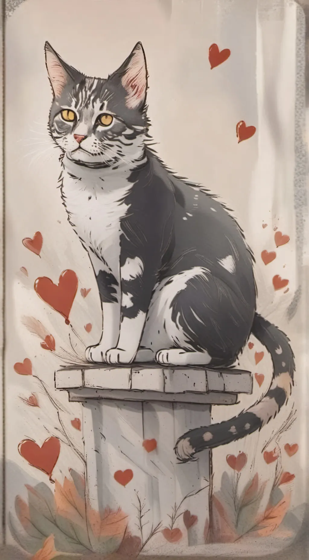 ai character: cat boy dark  background