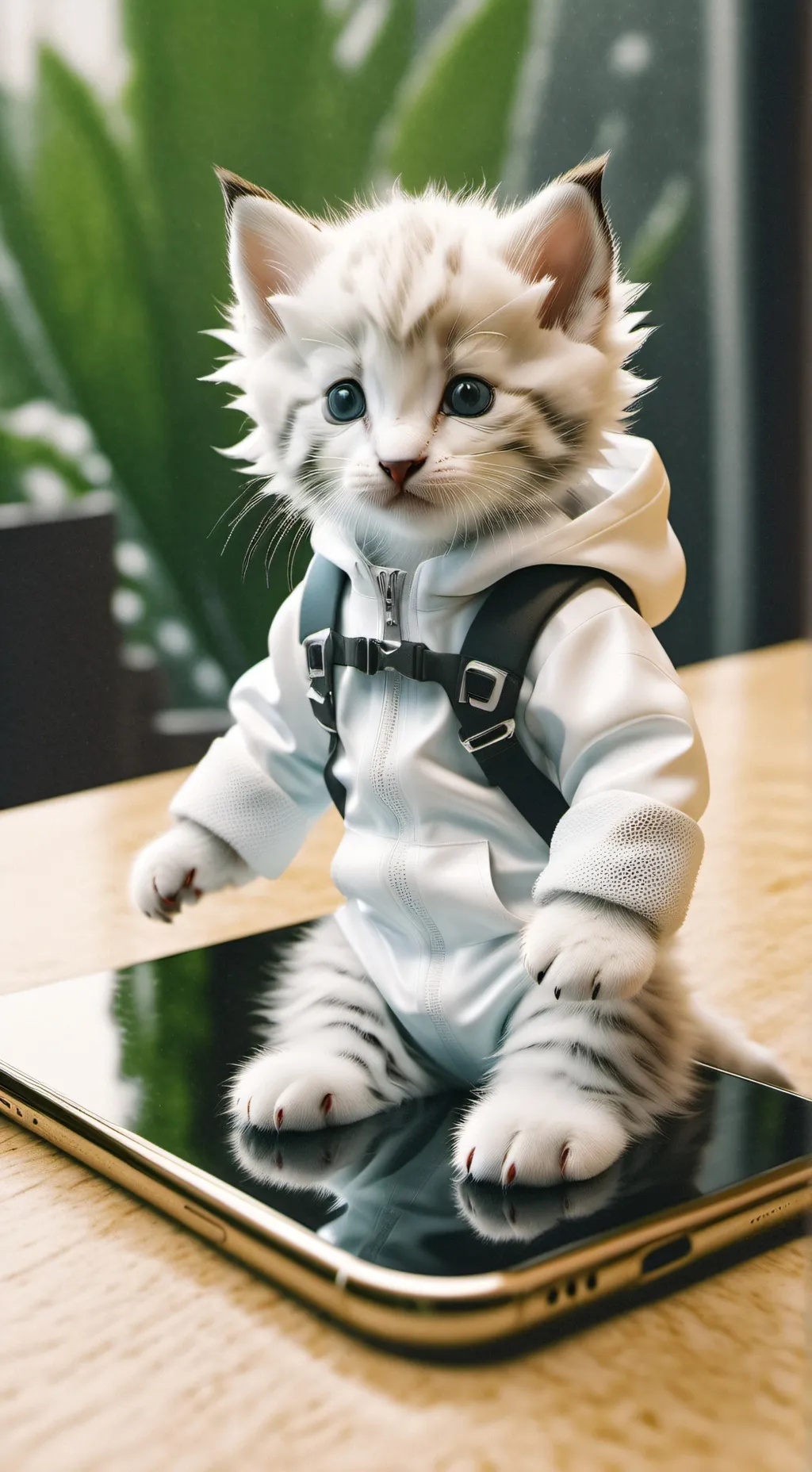 ai character: snowy background