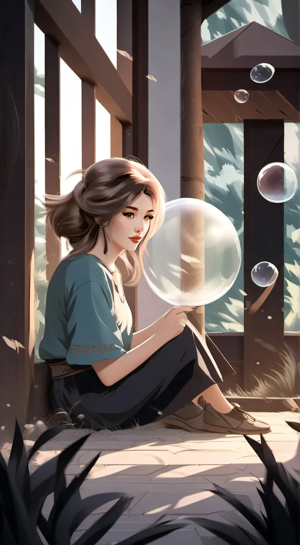 ai character: spinning poppy background