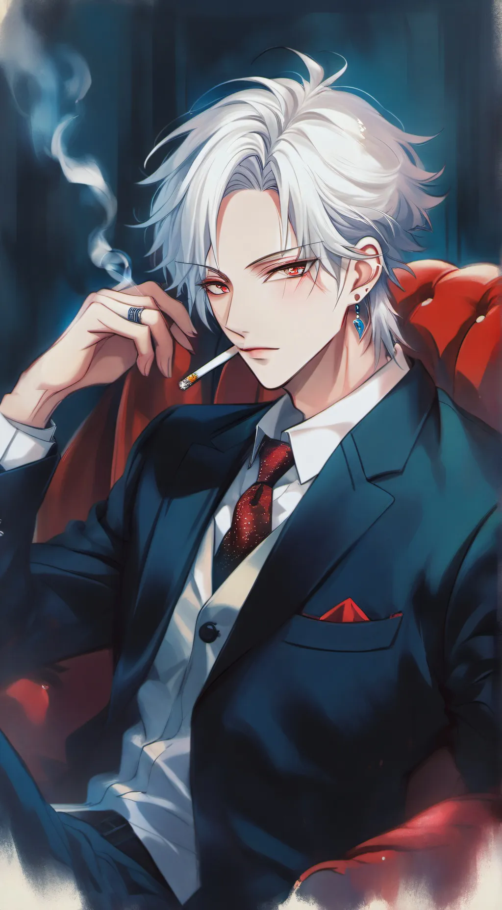 ai character: Alex red scarletta background