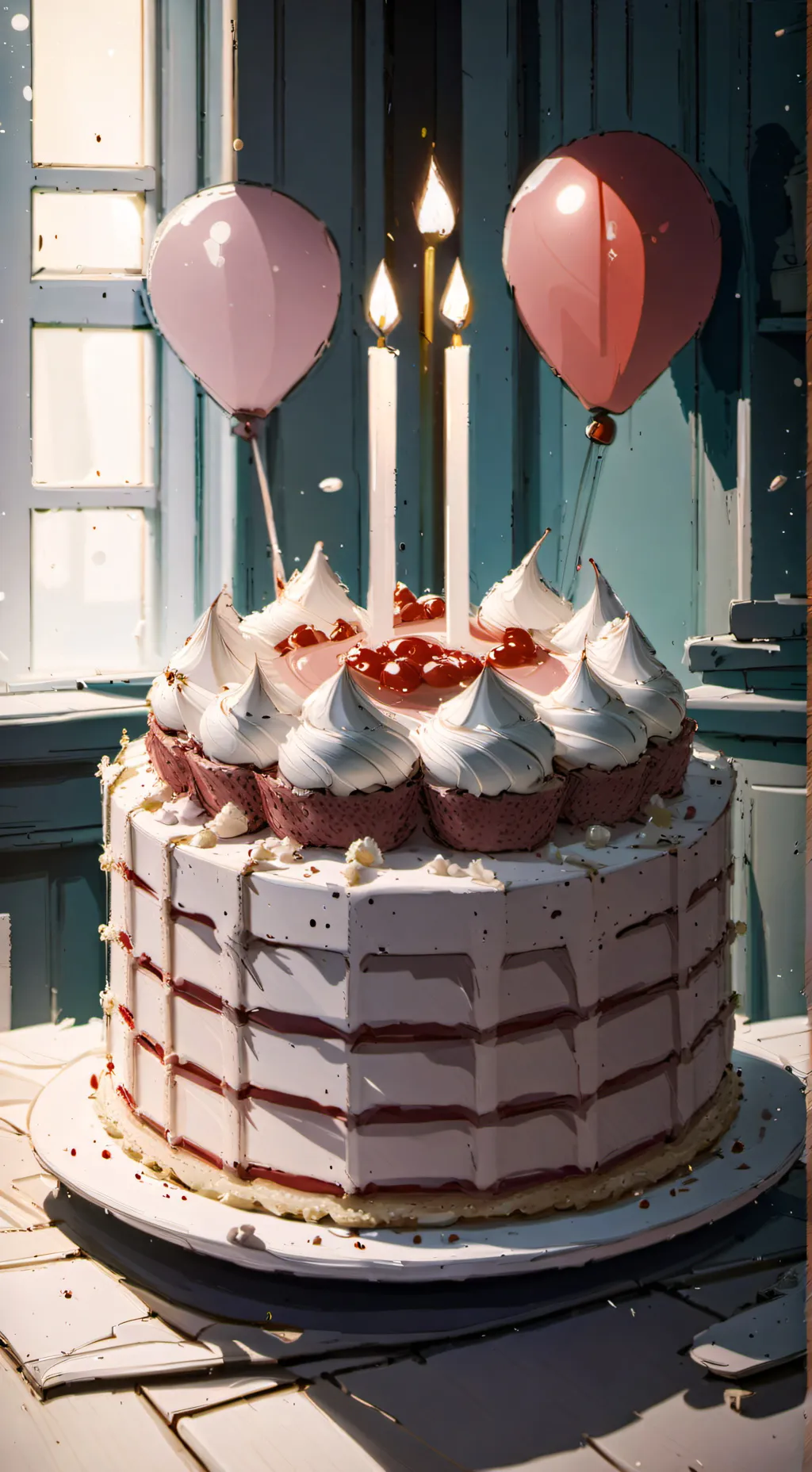 ai character: Bfdi cake background