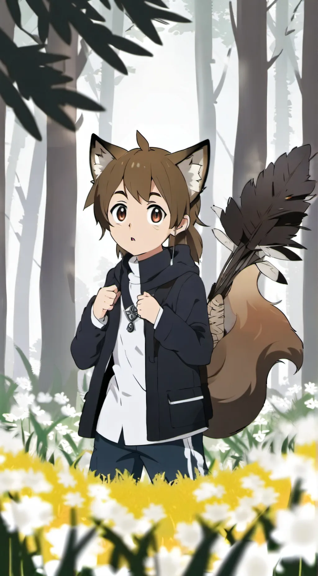 ai character: Eevee  background