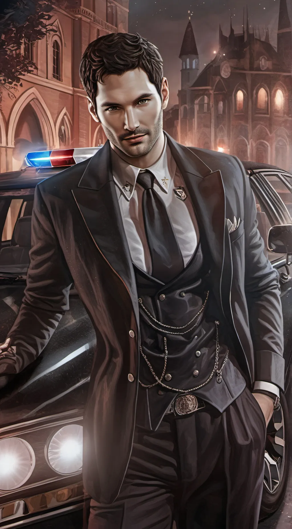 ai character: LuciferMorningstar background