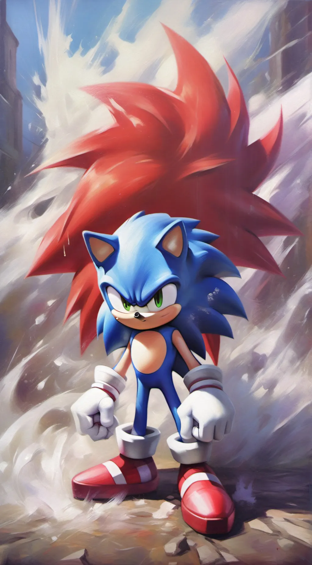 ai character: Sonic road trip  background