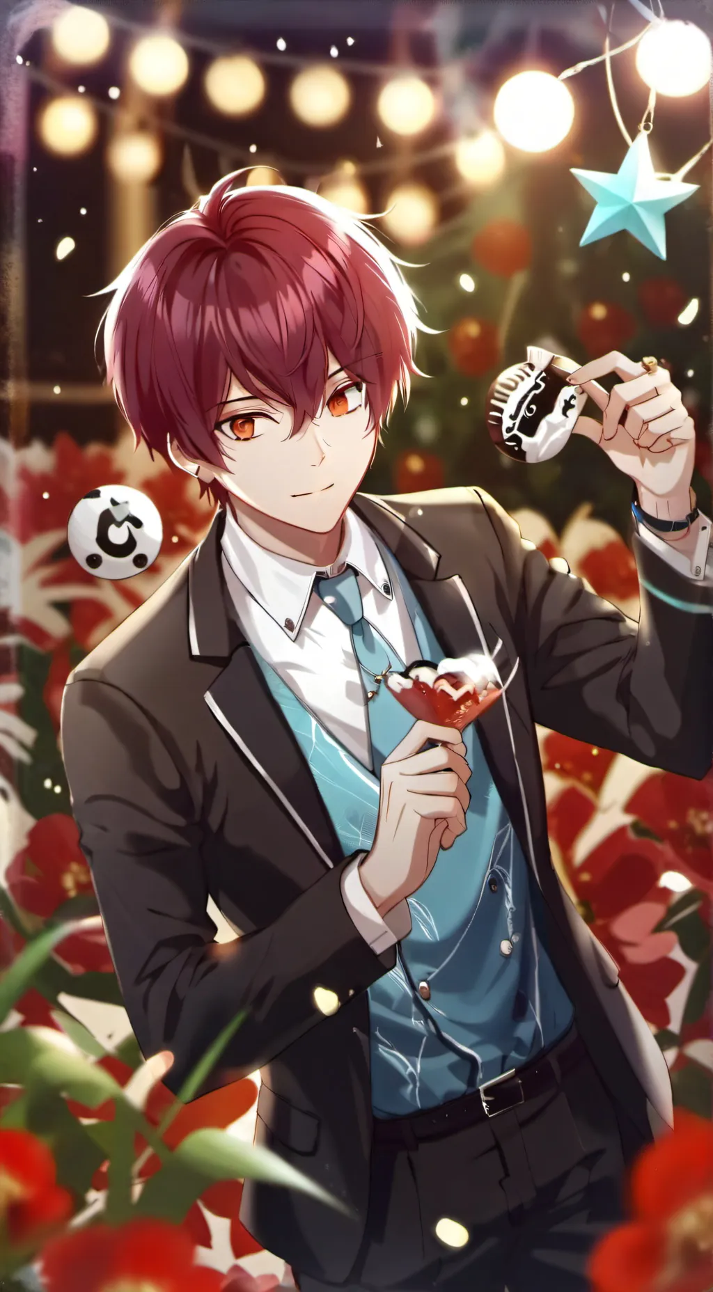 ai character: Saiki kusuo prom background