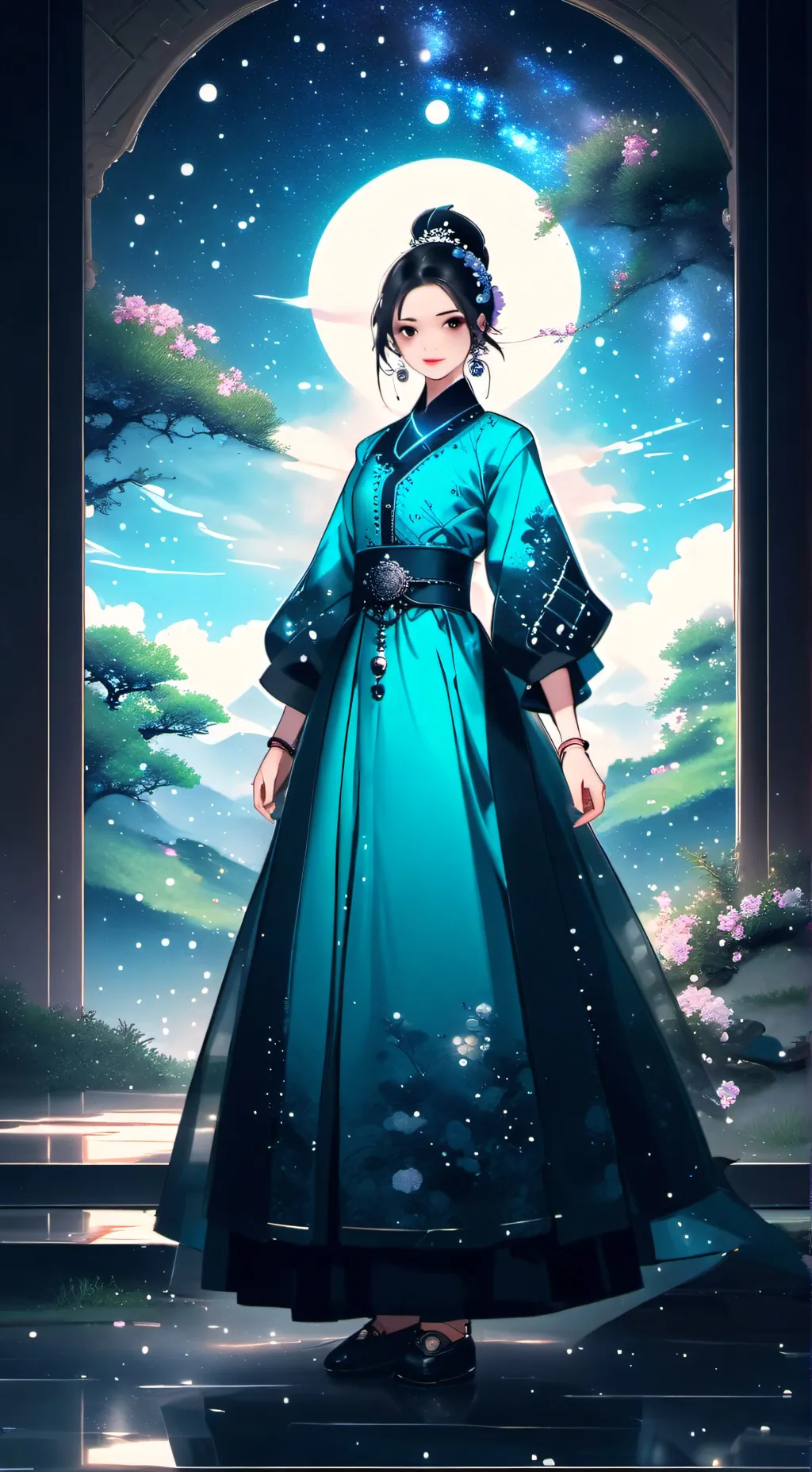 ai character: focus  background