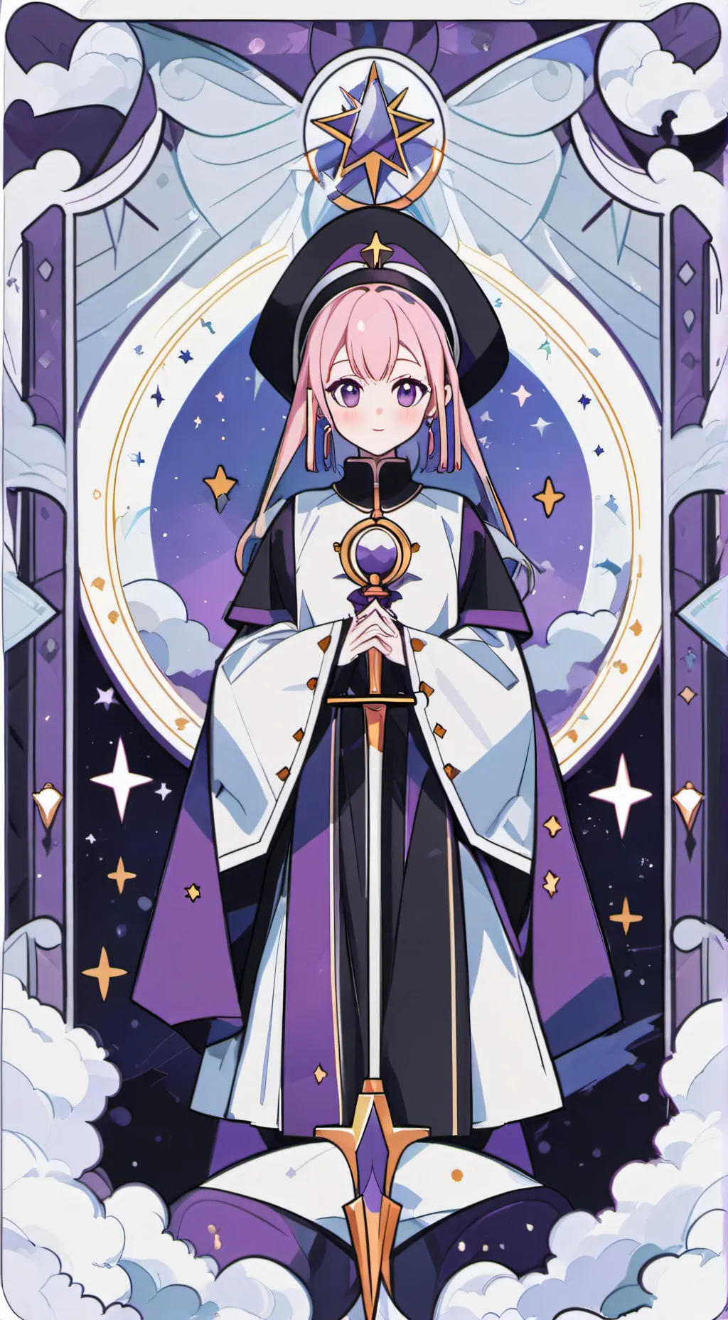 ai character: uppermoon+u background