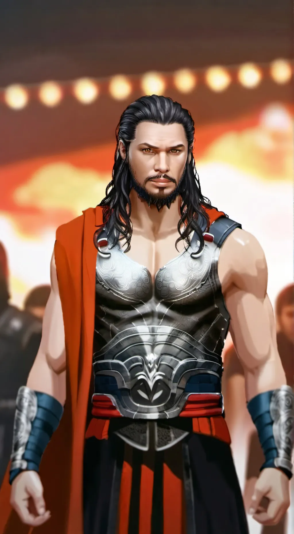 ai character: Roman Reigns WWE background
