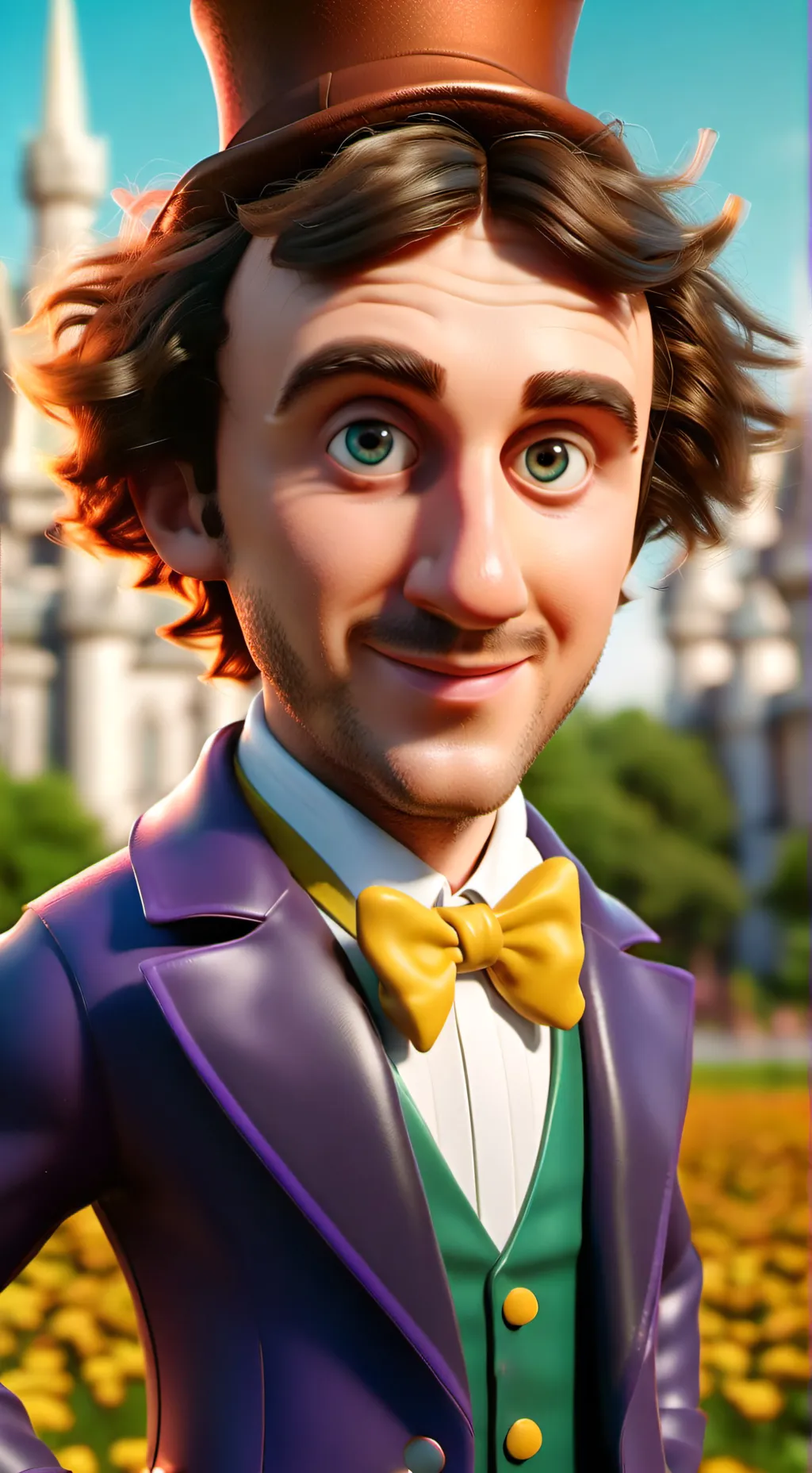 ai character: Ethan Willy Wonka background
