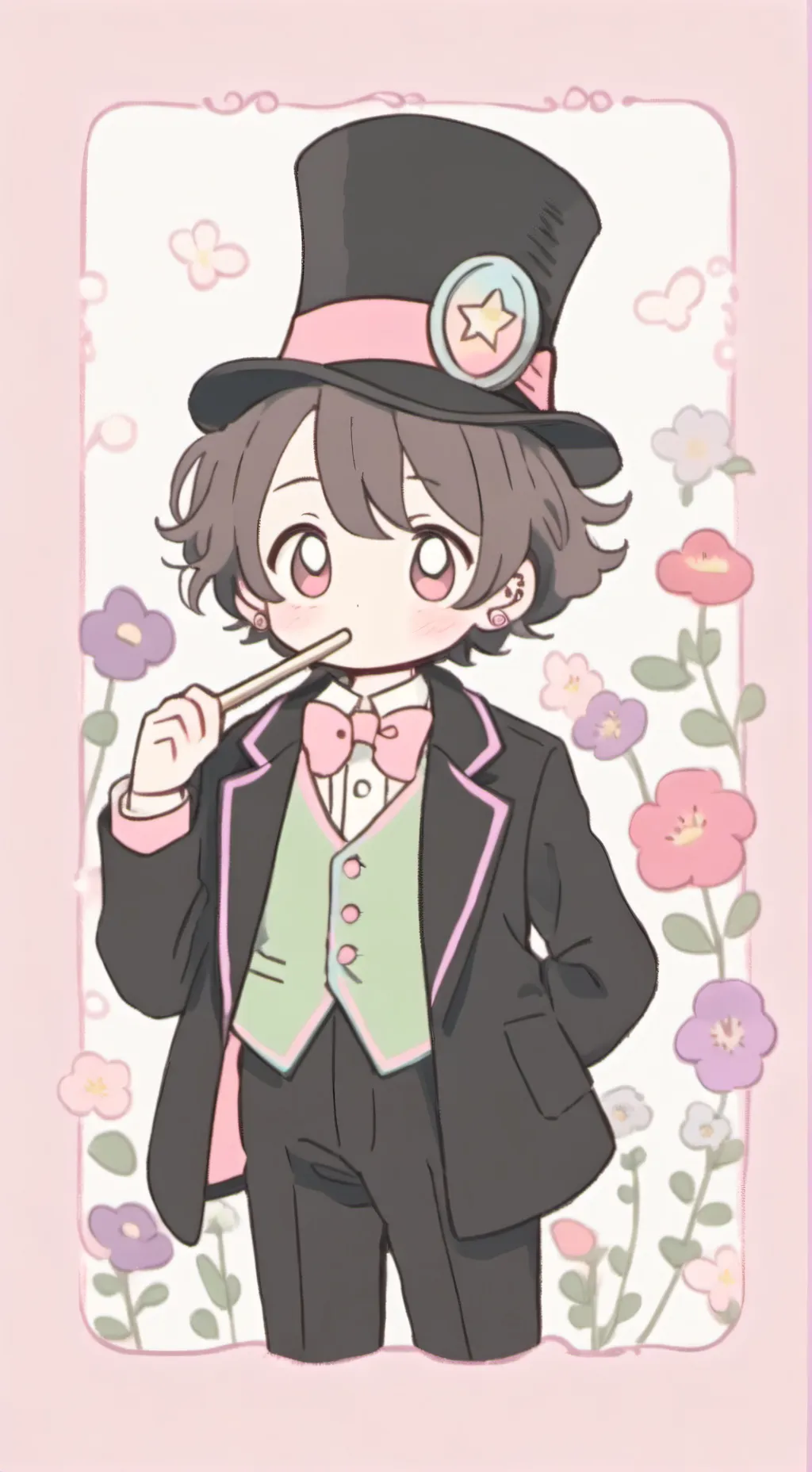 ai character: Willy Wonka background