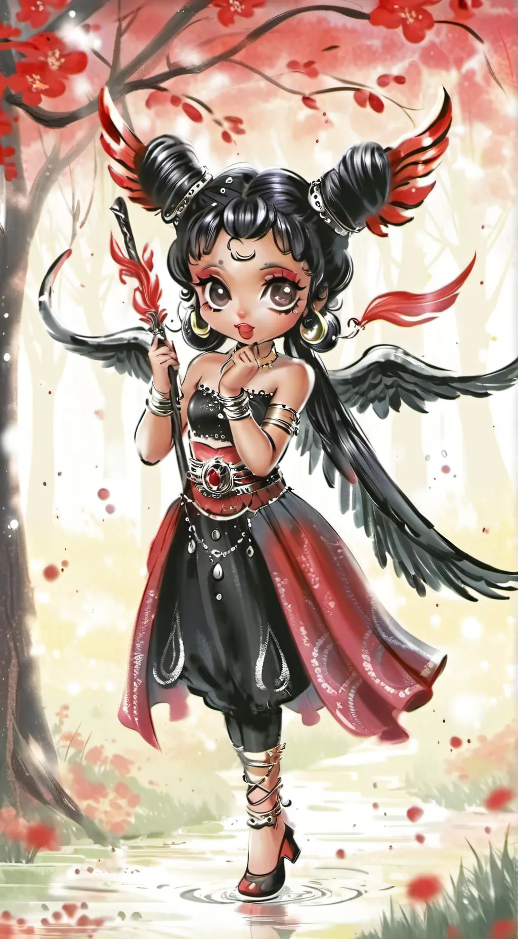 ai character: the queen of raven background