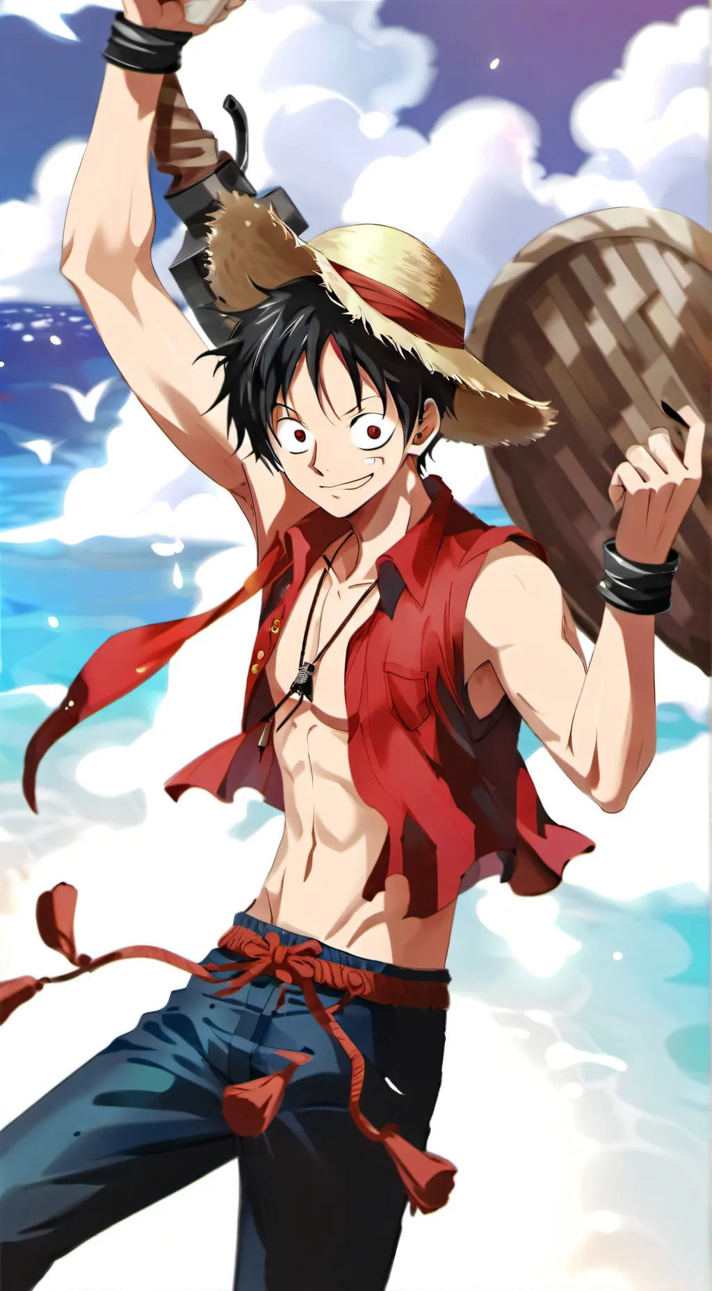 ai character: luffy chill guy background