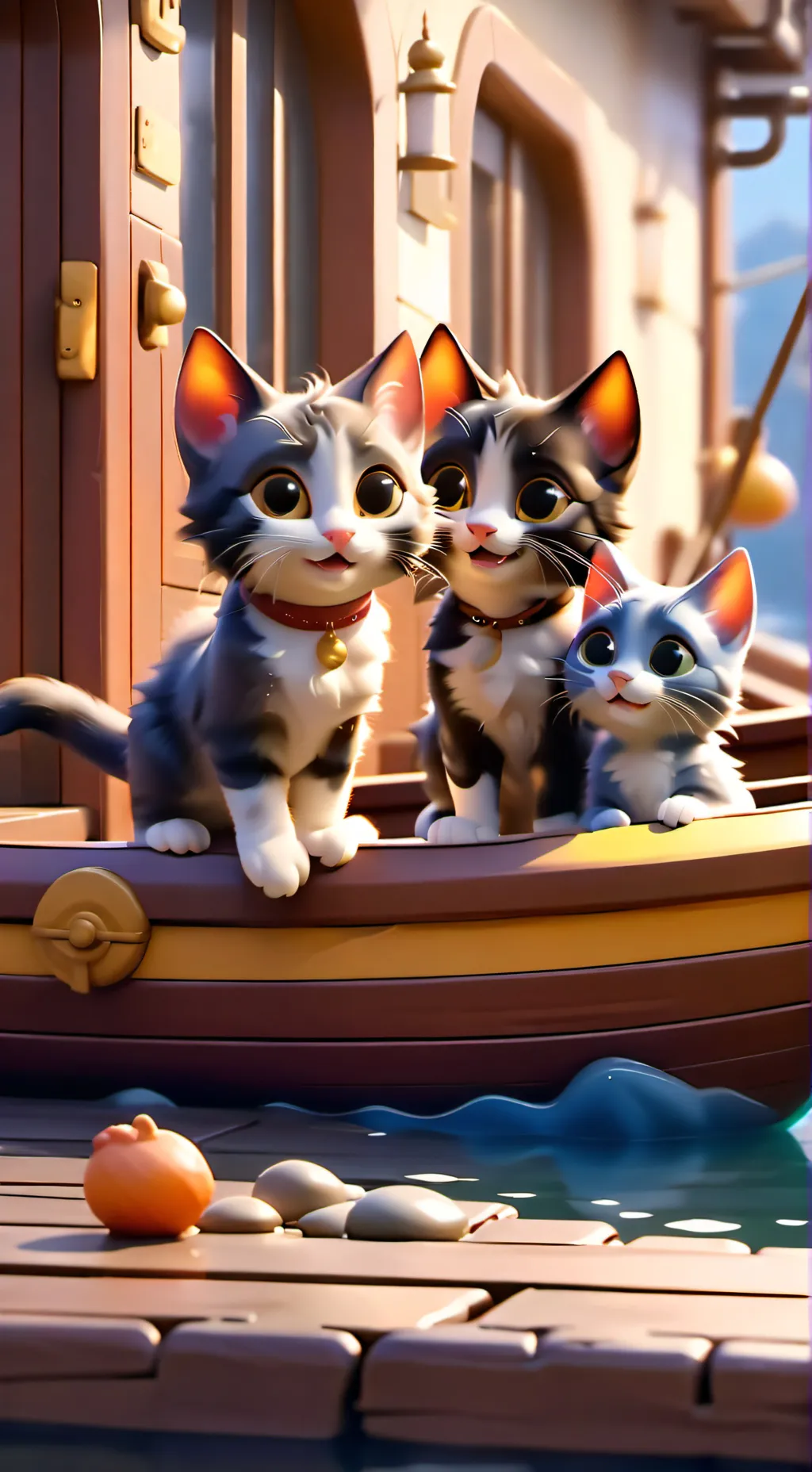 ai character: homeless baby cats background