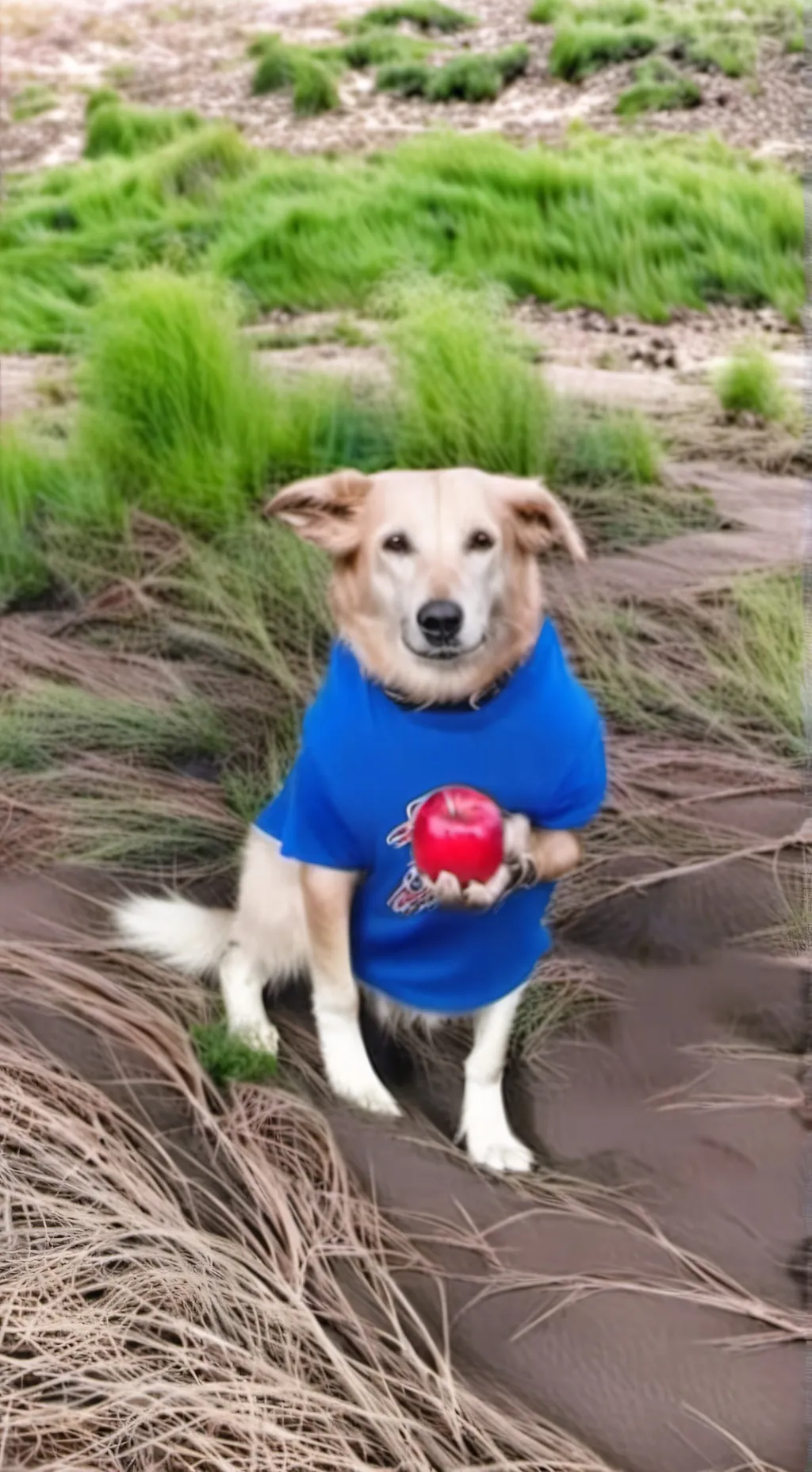 ai character: Apple dog background