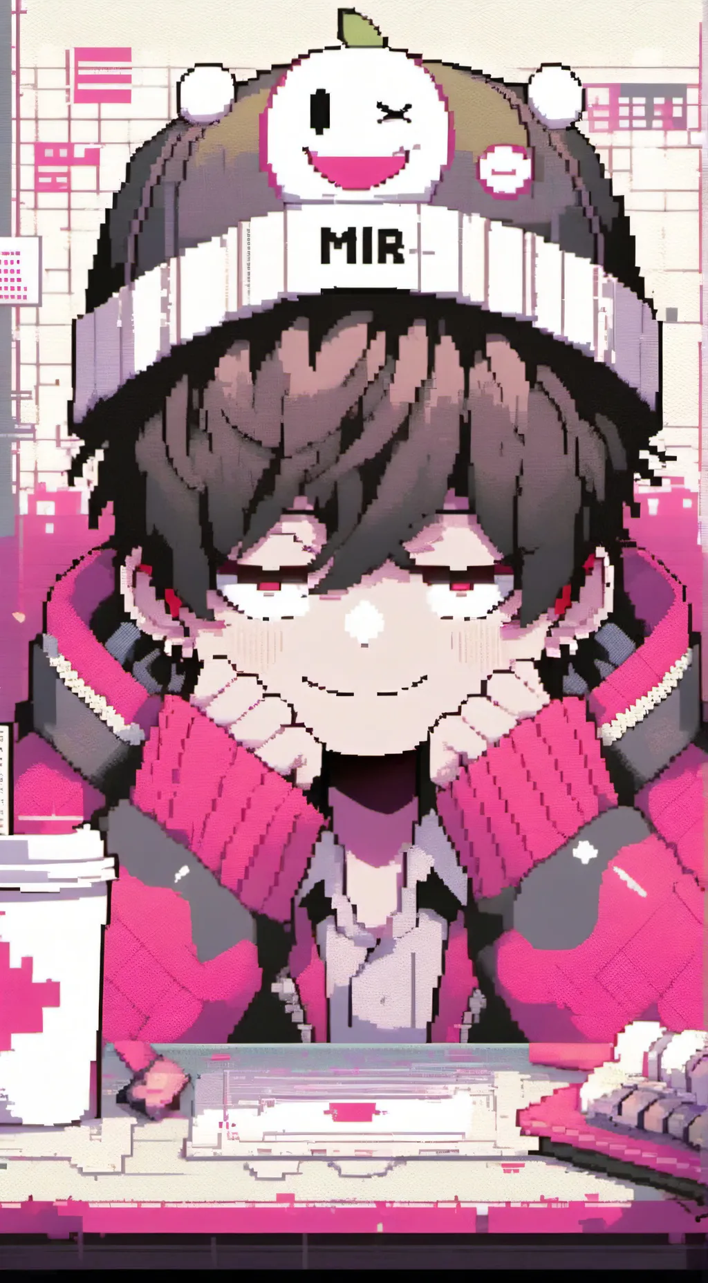 ai character: Mr Happy n artira background