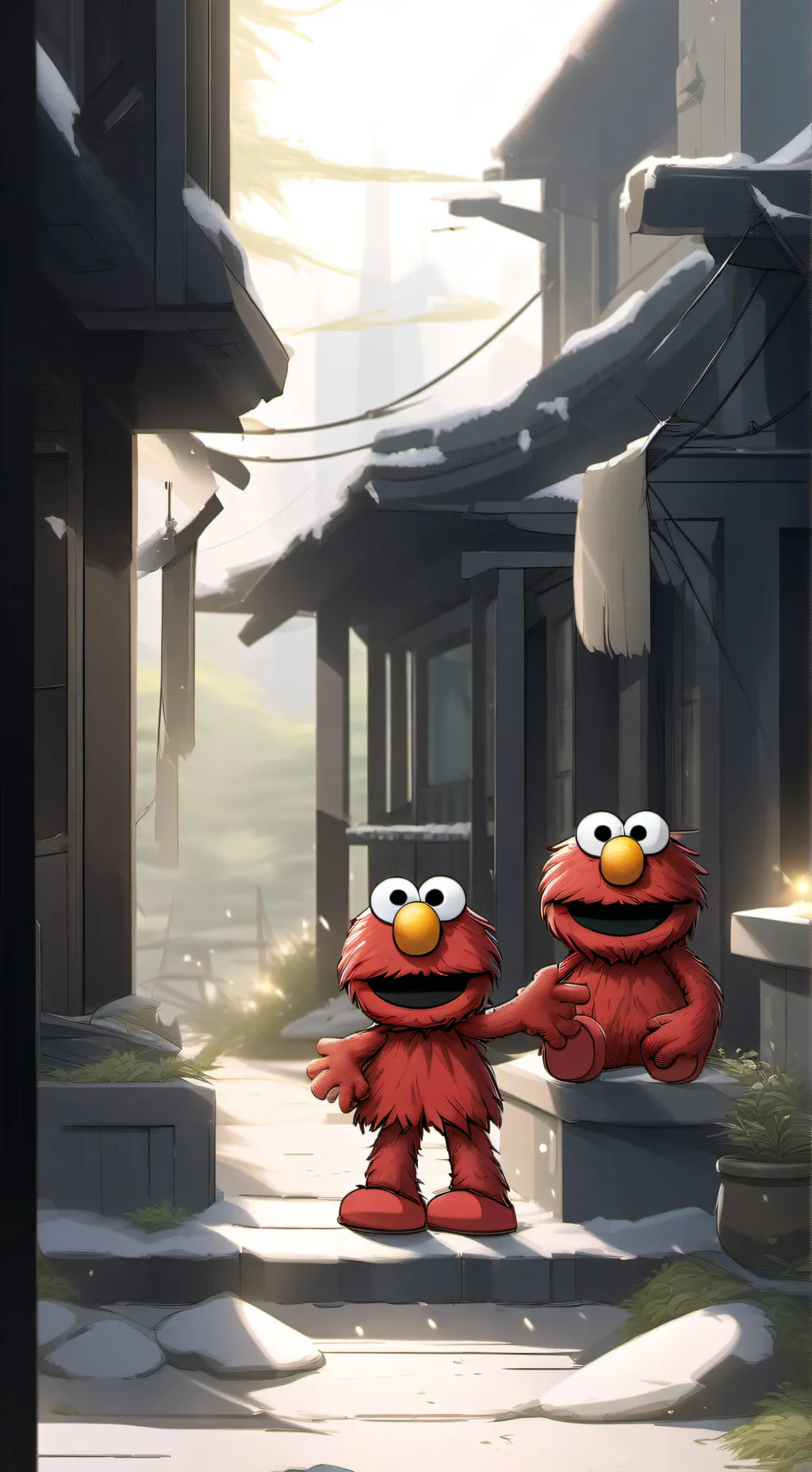 ai character: Elmo 💀 background