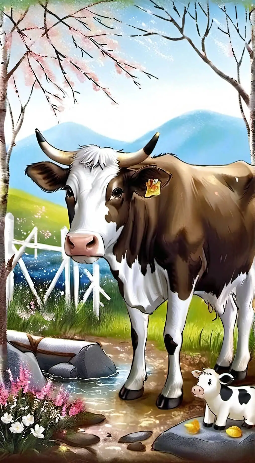 ai character: Cow background