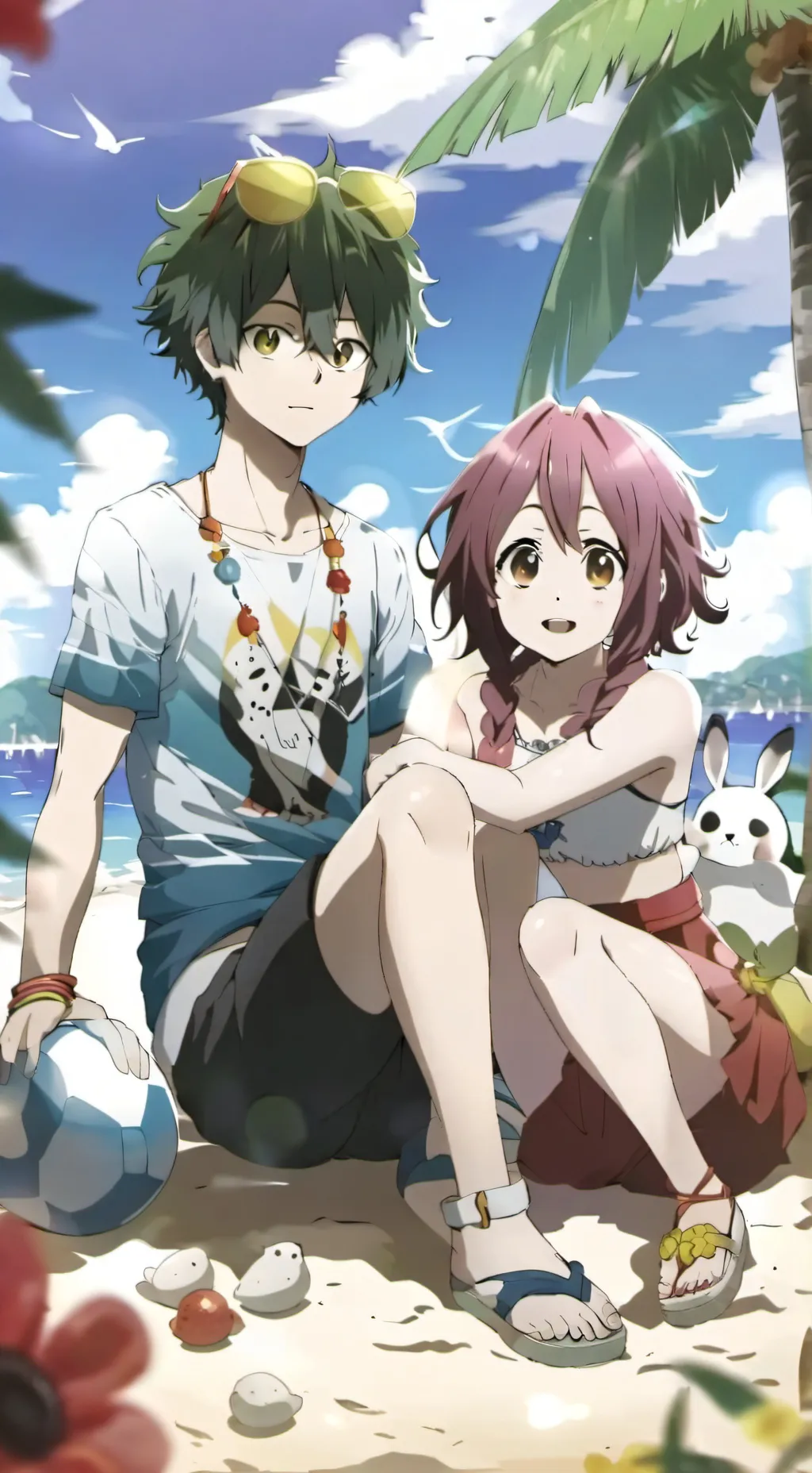 ai character: MHA pool party  background