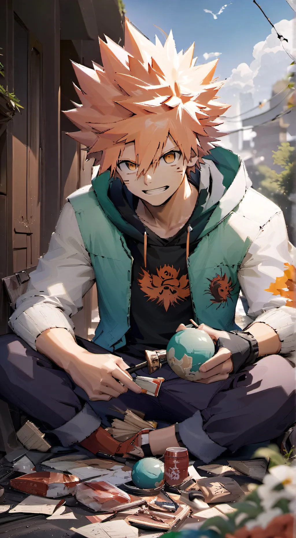 ai character: bakugo background