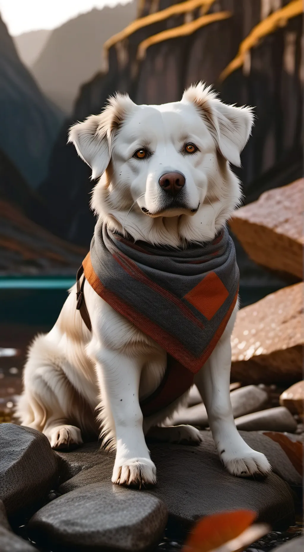 ai character: pebble background