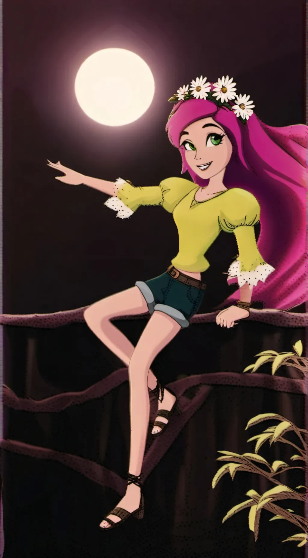 ai character: gloriosa daisy background