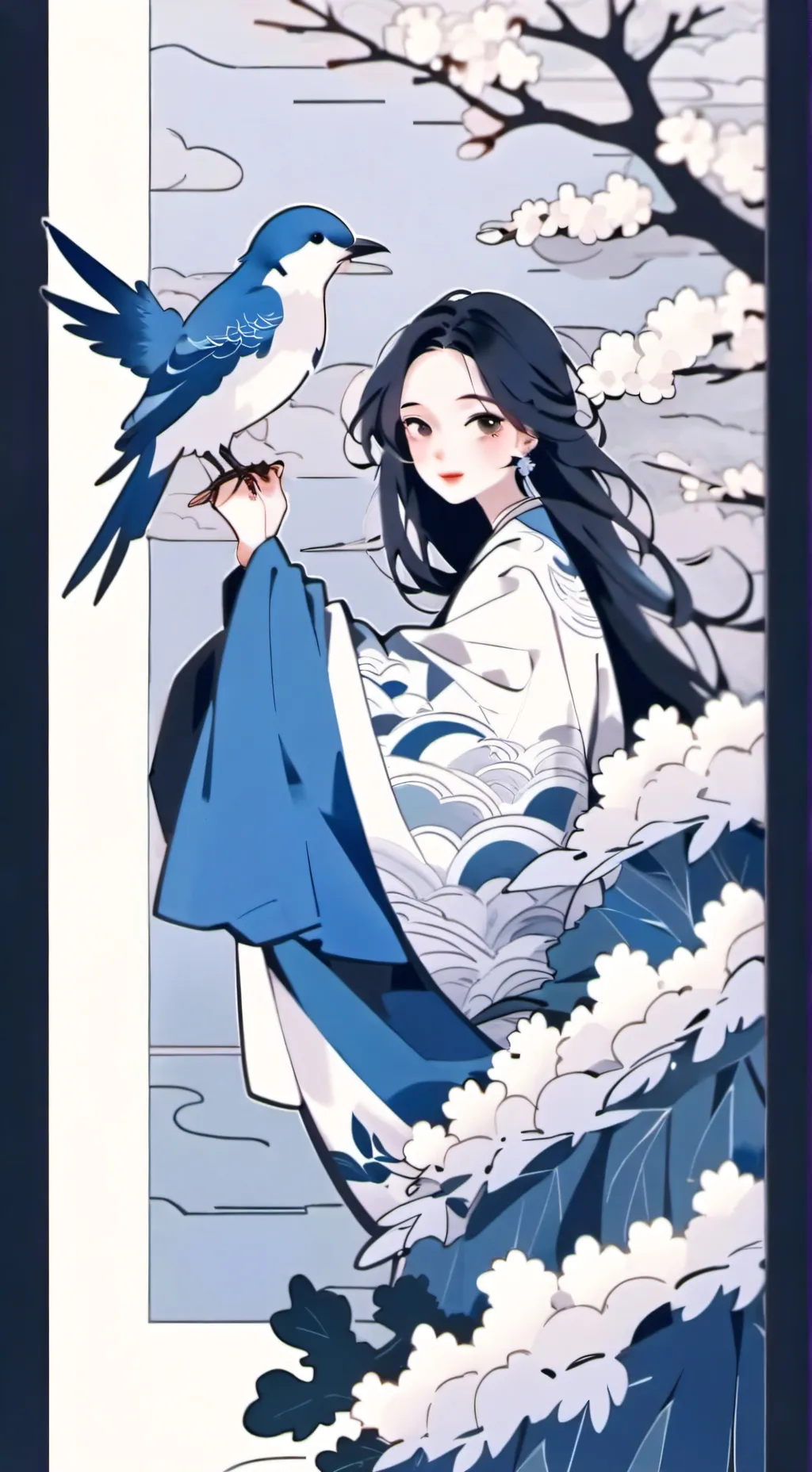 ai character: Blue jay background