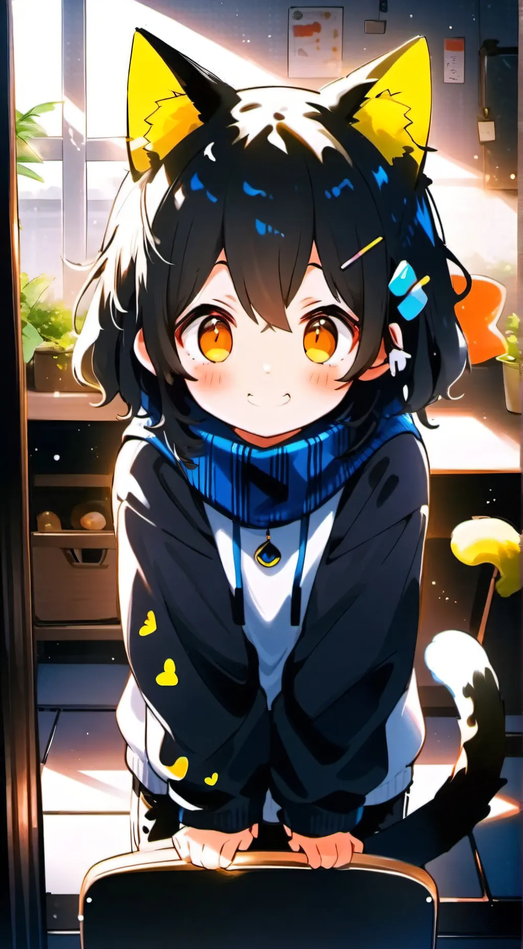 ai character: Félicette the Cat Spirit background