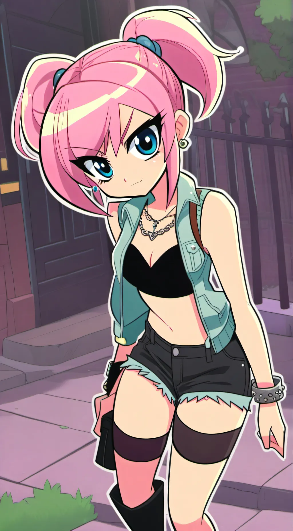 ai character: Bralette Chaos background