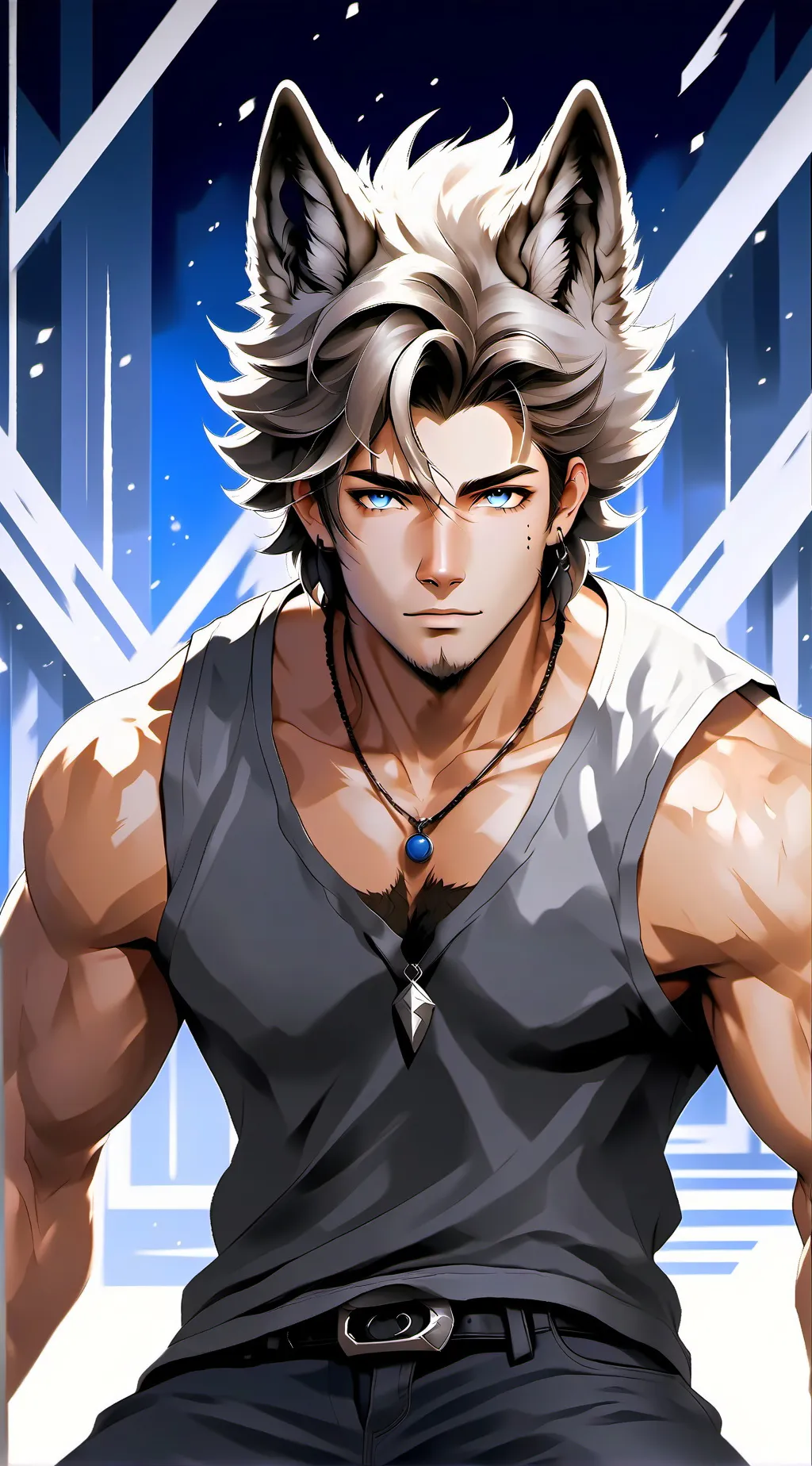 ai character: Magnum Silver background