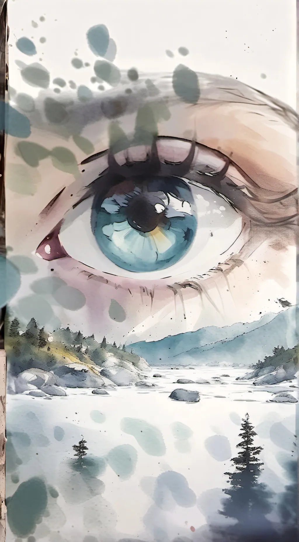 ai character: Creepy eyes  background