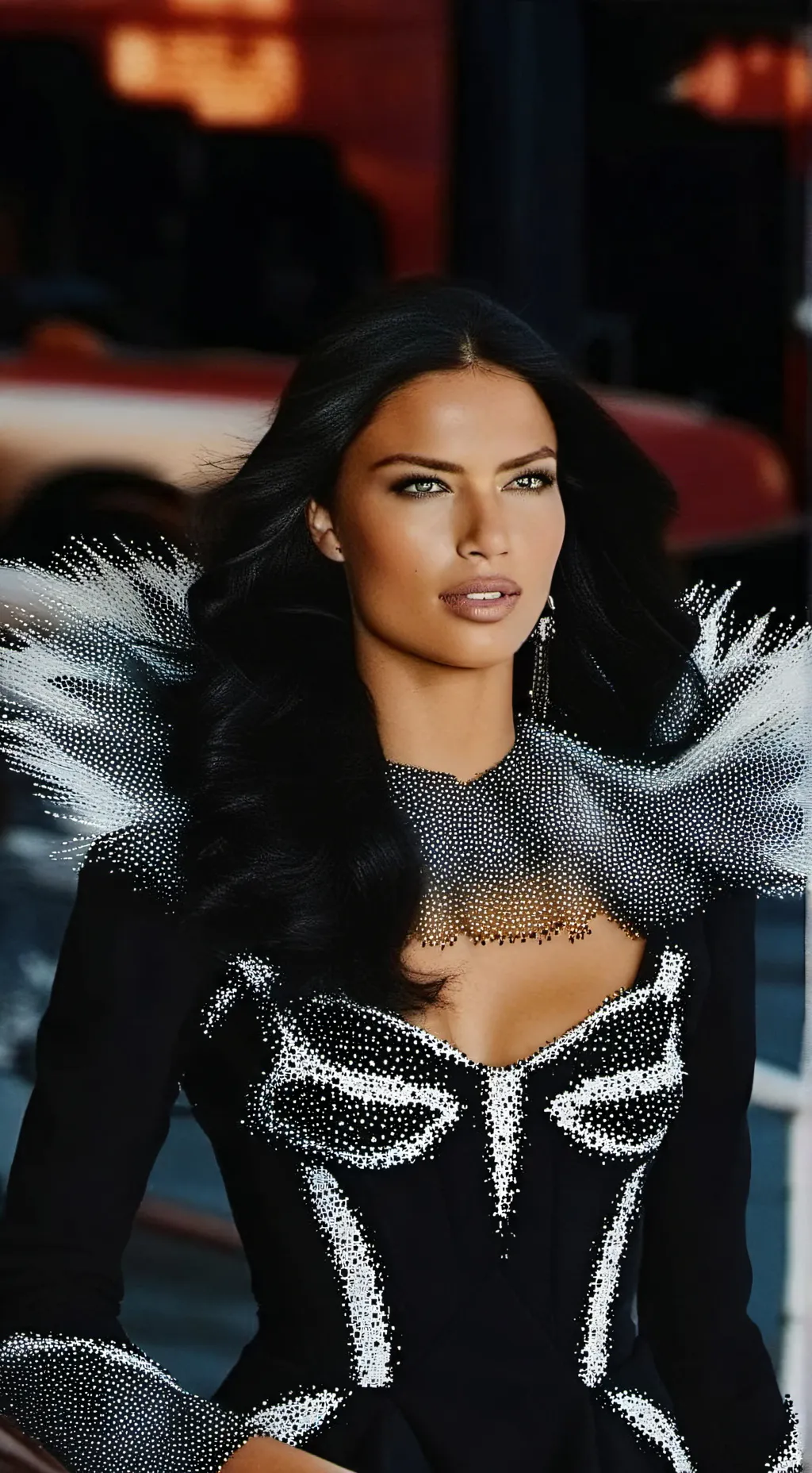 ai character: Adrianna Lima  background