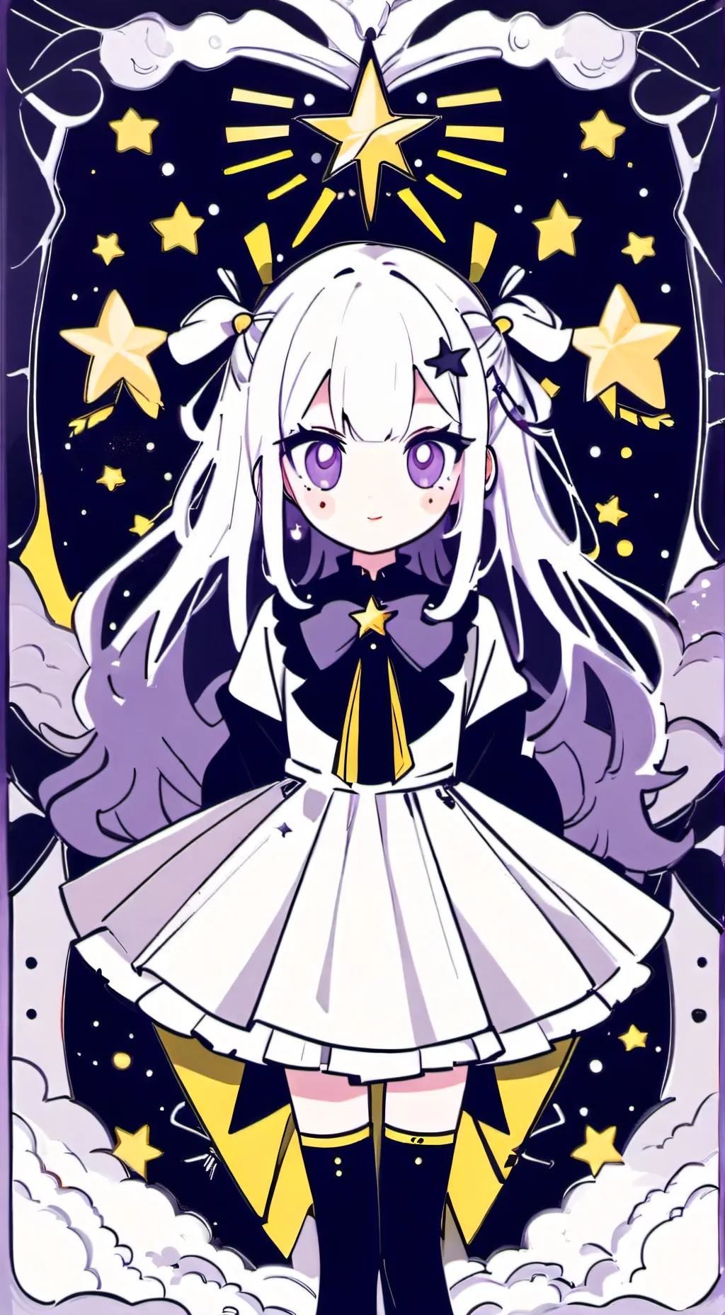 ai character: Sun, moon background