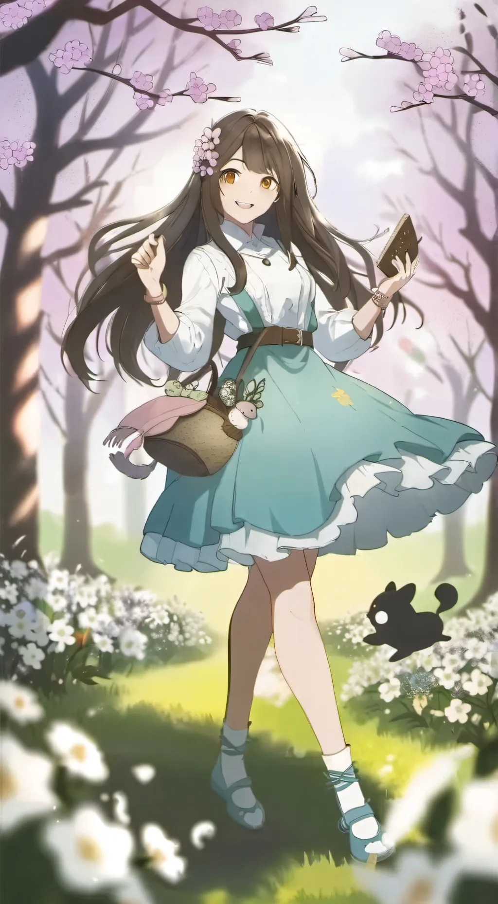 ai character: Flower background