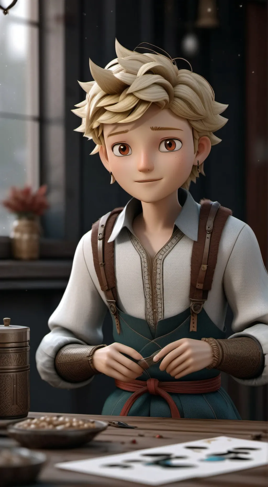 ai character: Adrián  background