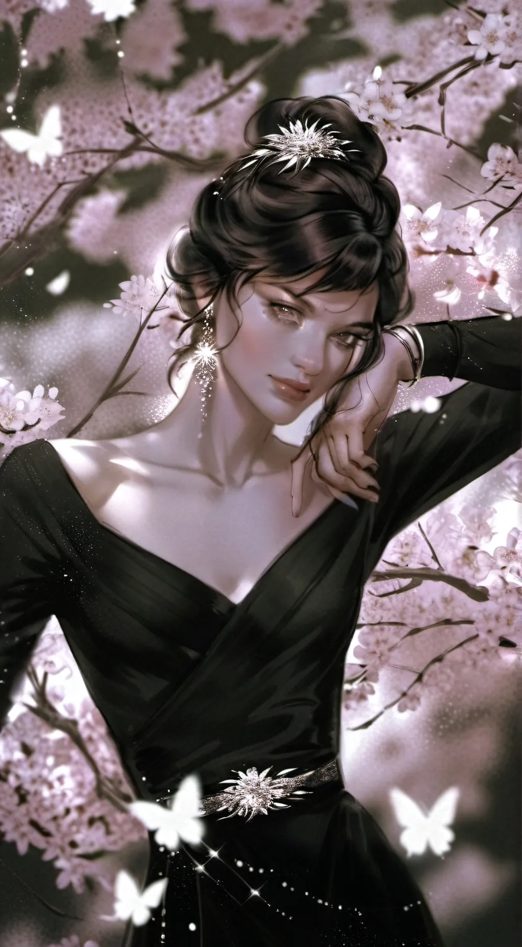 ai character: Adriana lima  background