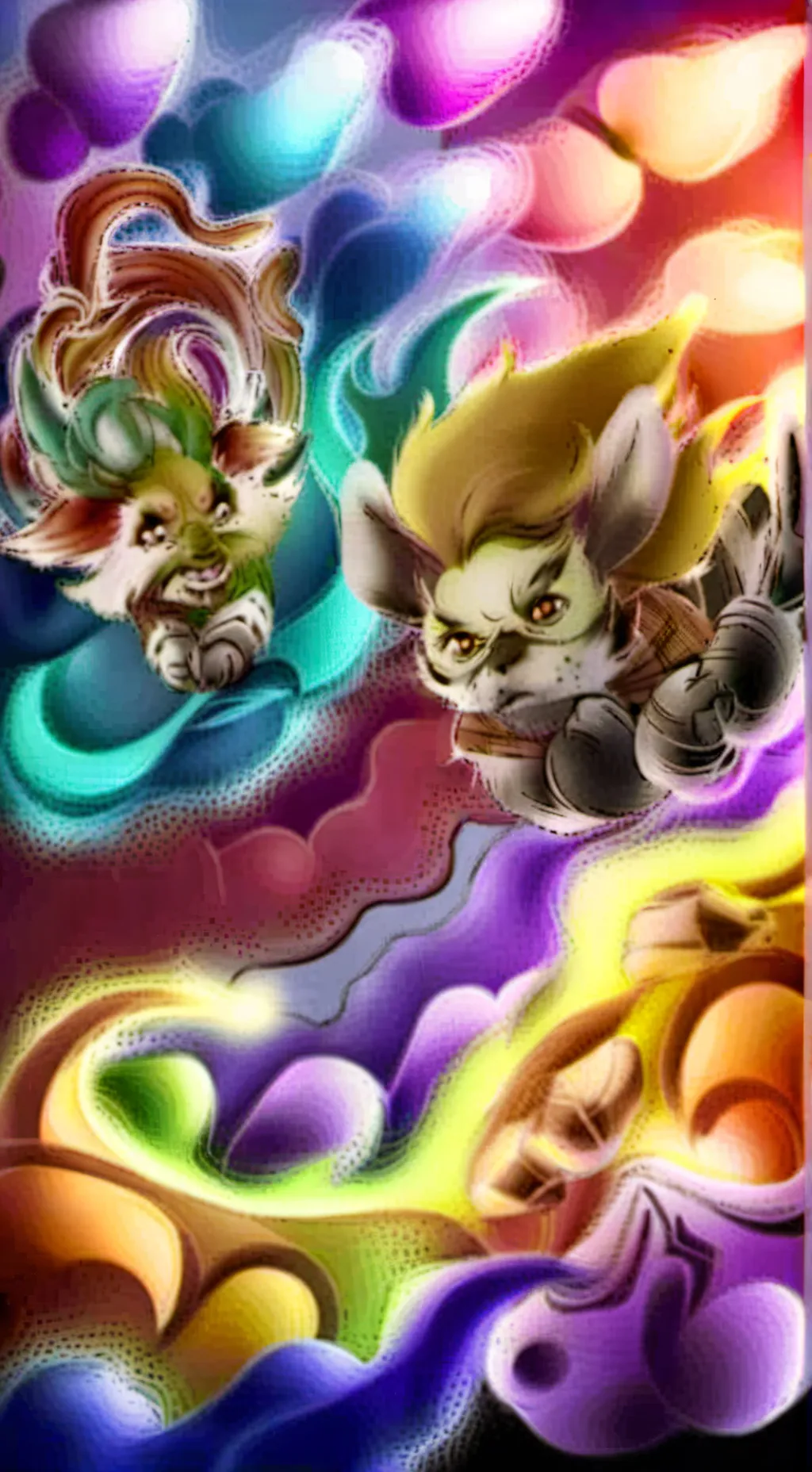 ai character: EEVEE EVOLUTIONS background