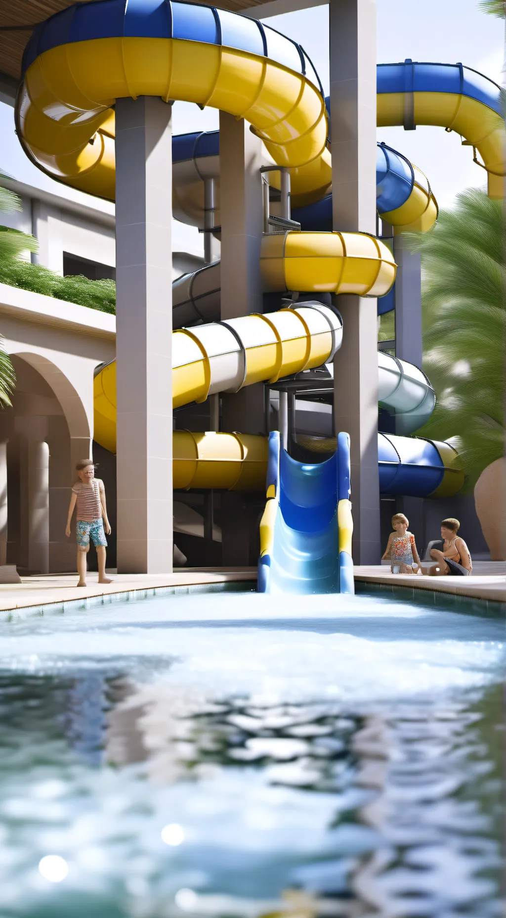 ai character: JJK Waterpark background