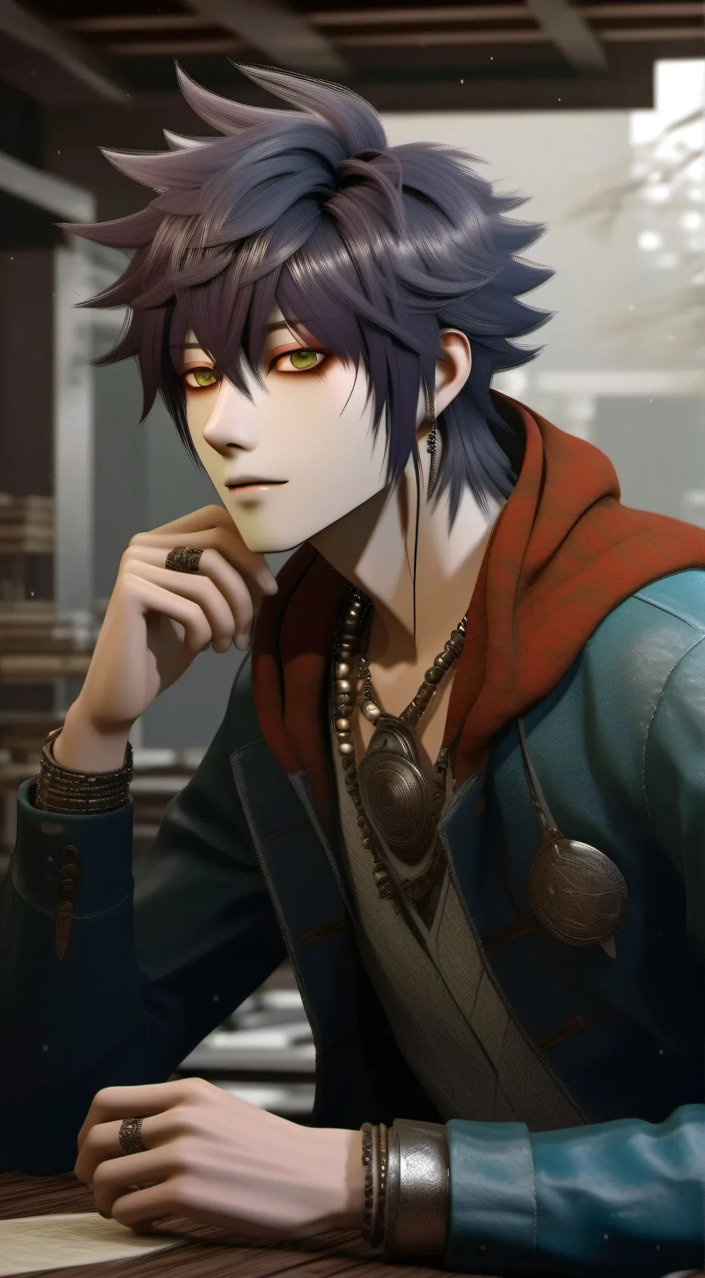 ai character: Woodlands  background