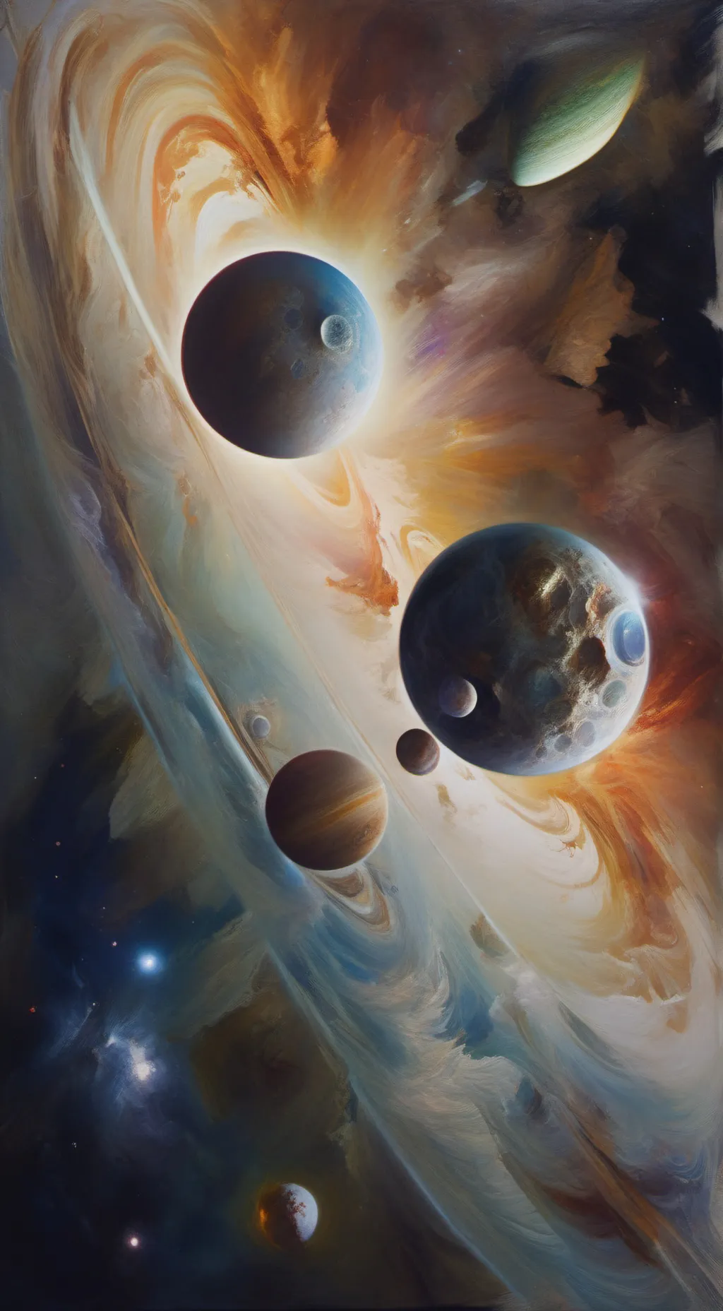 ai character: Space objects background