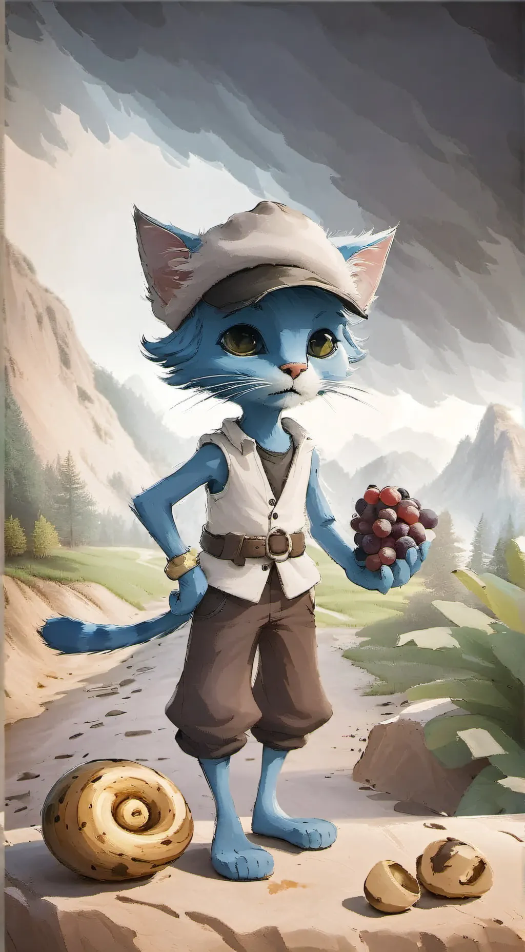 ai character: smurf cat background