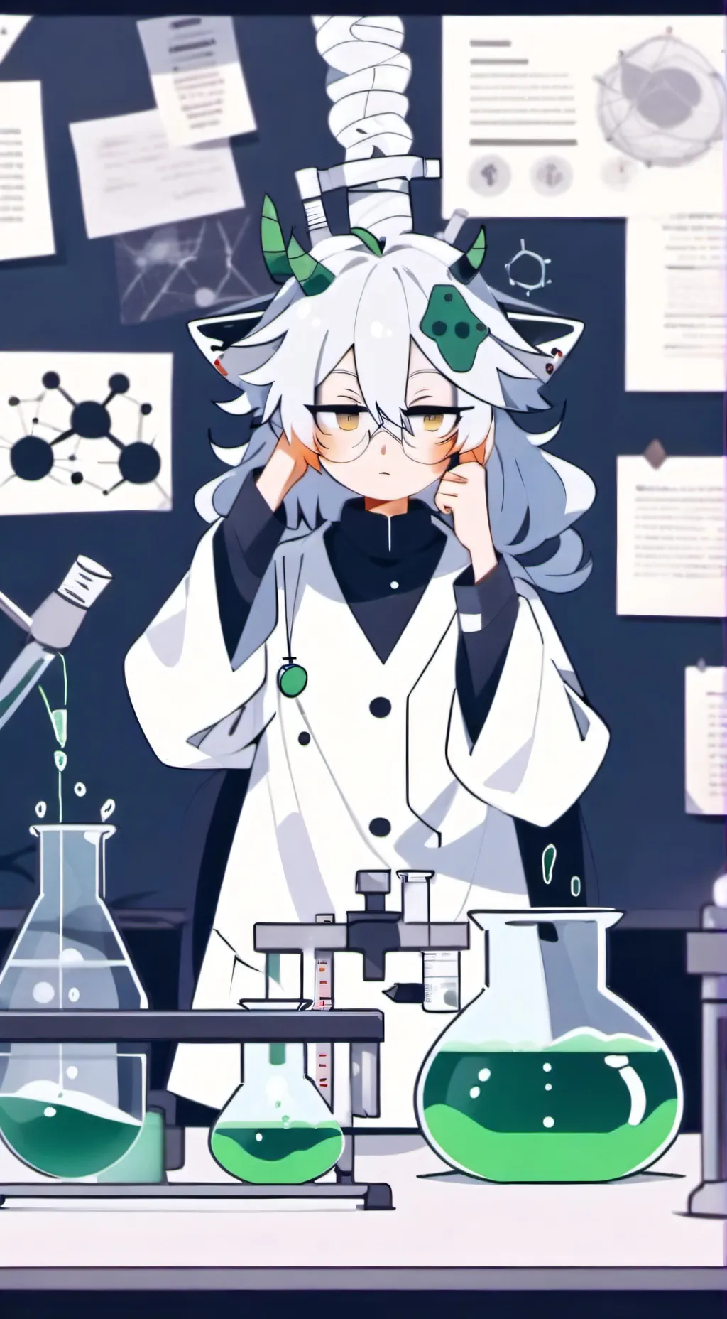 ai character: fpe GREEN AU background