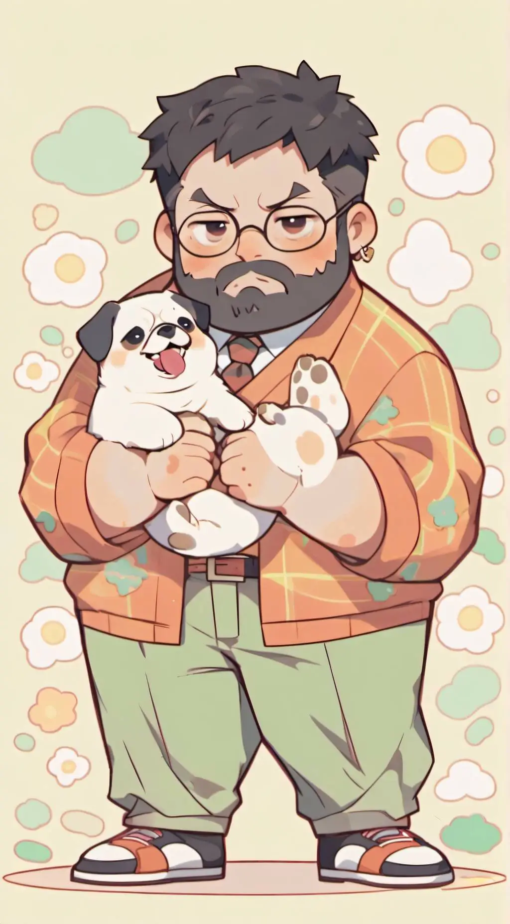 ai character: Barn background