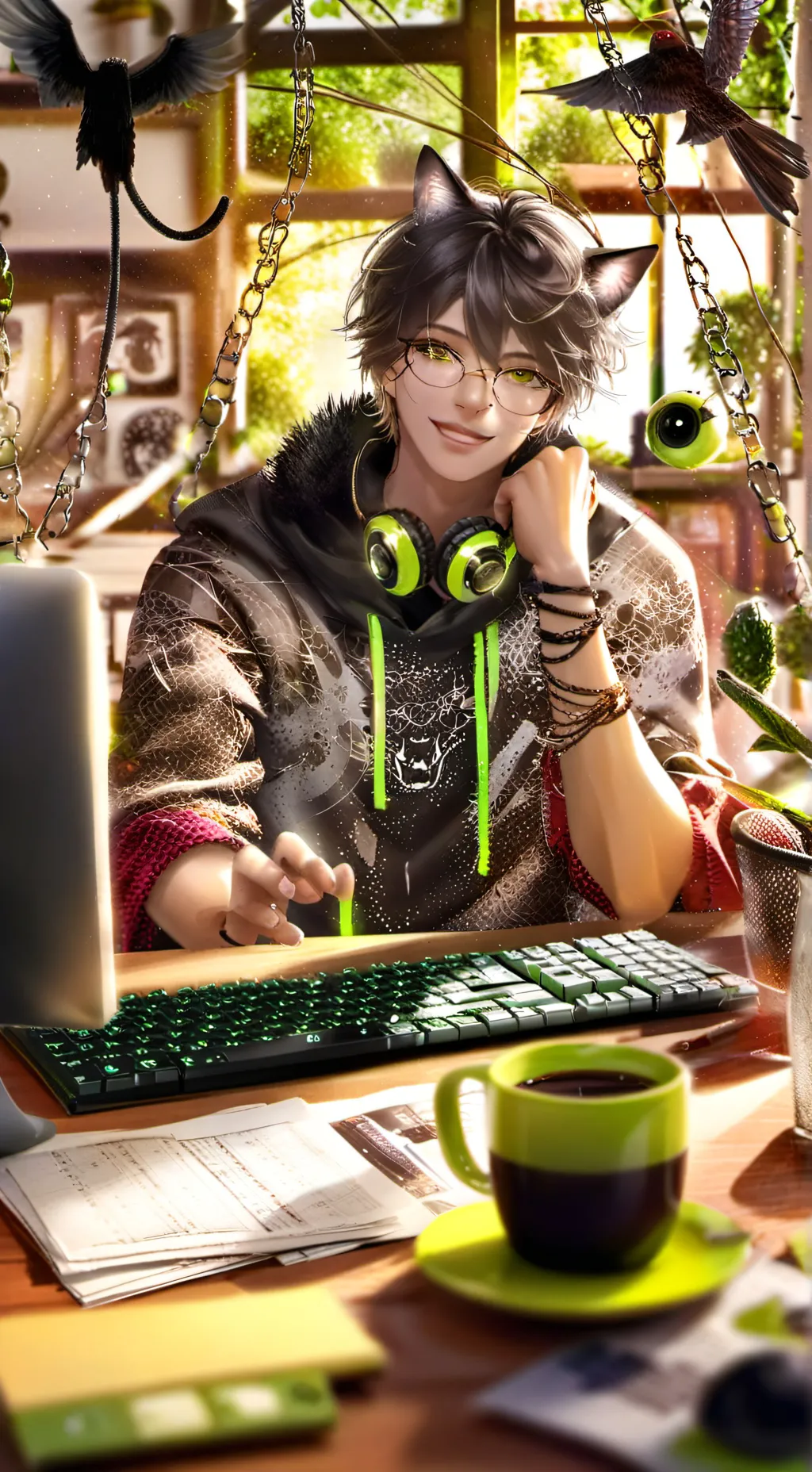 ai character: BitByte background