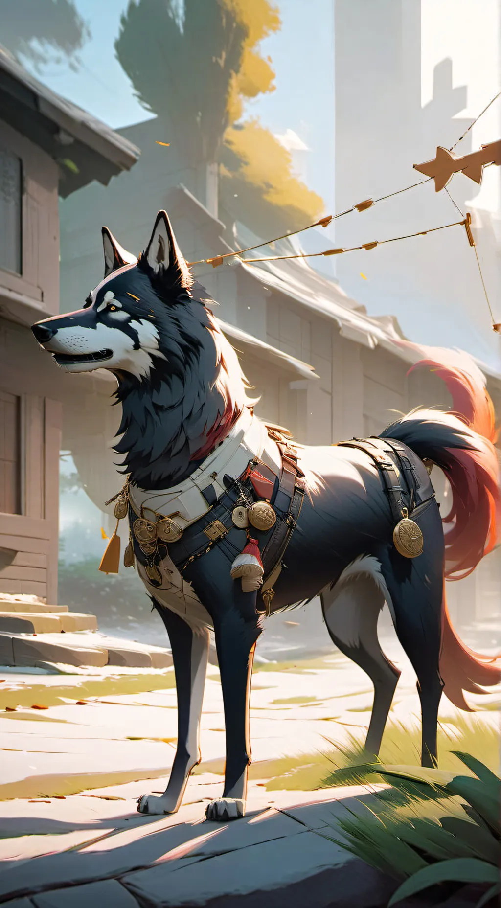 ai character: wolf  background