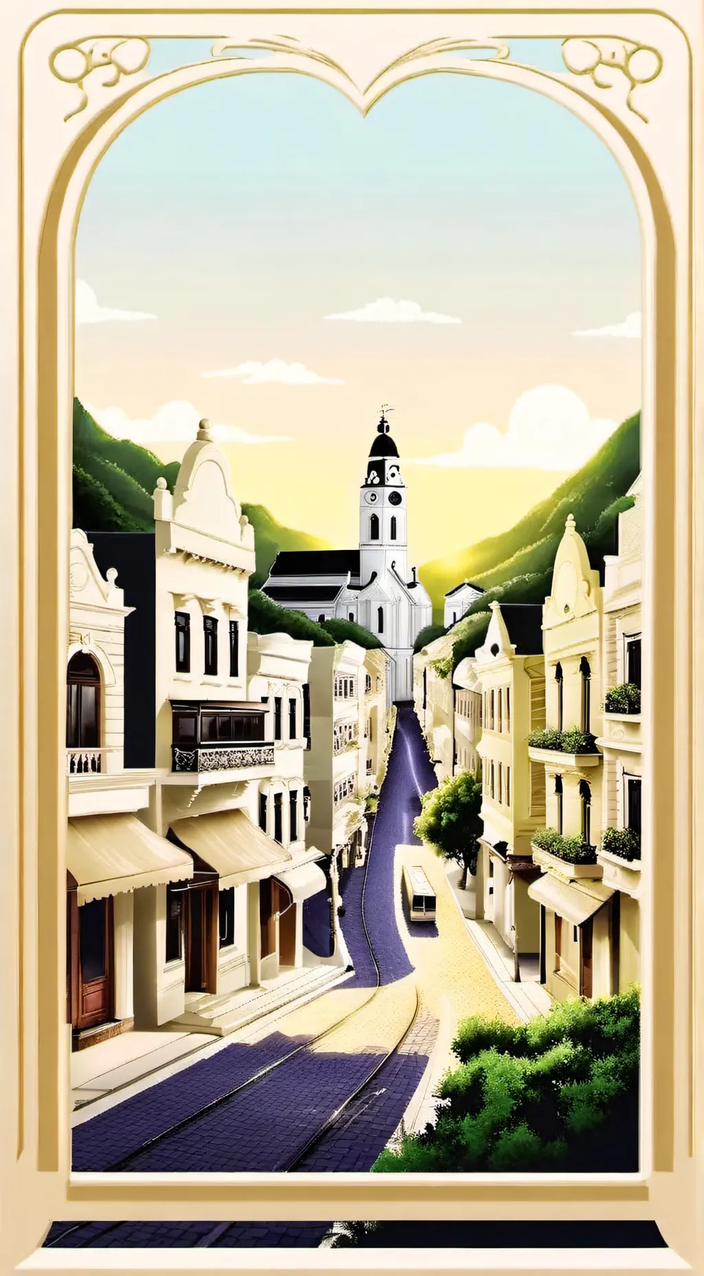 ai character: AWESOME TOWN! background