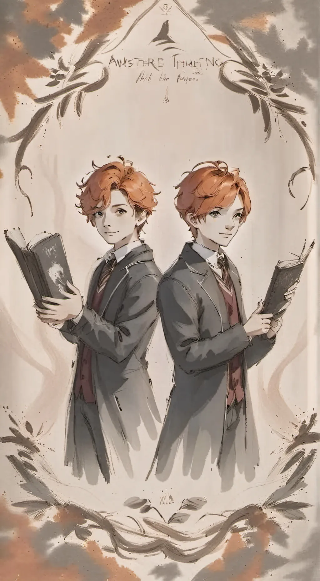 ai character: fred and George  background