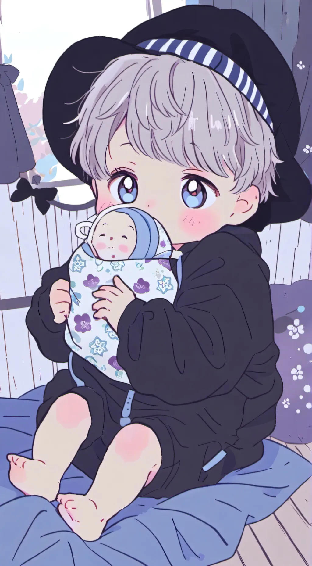 ai character: Ɓķđķ🧶🧩🧵✨️🧡💫💥 background