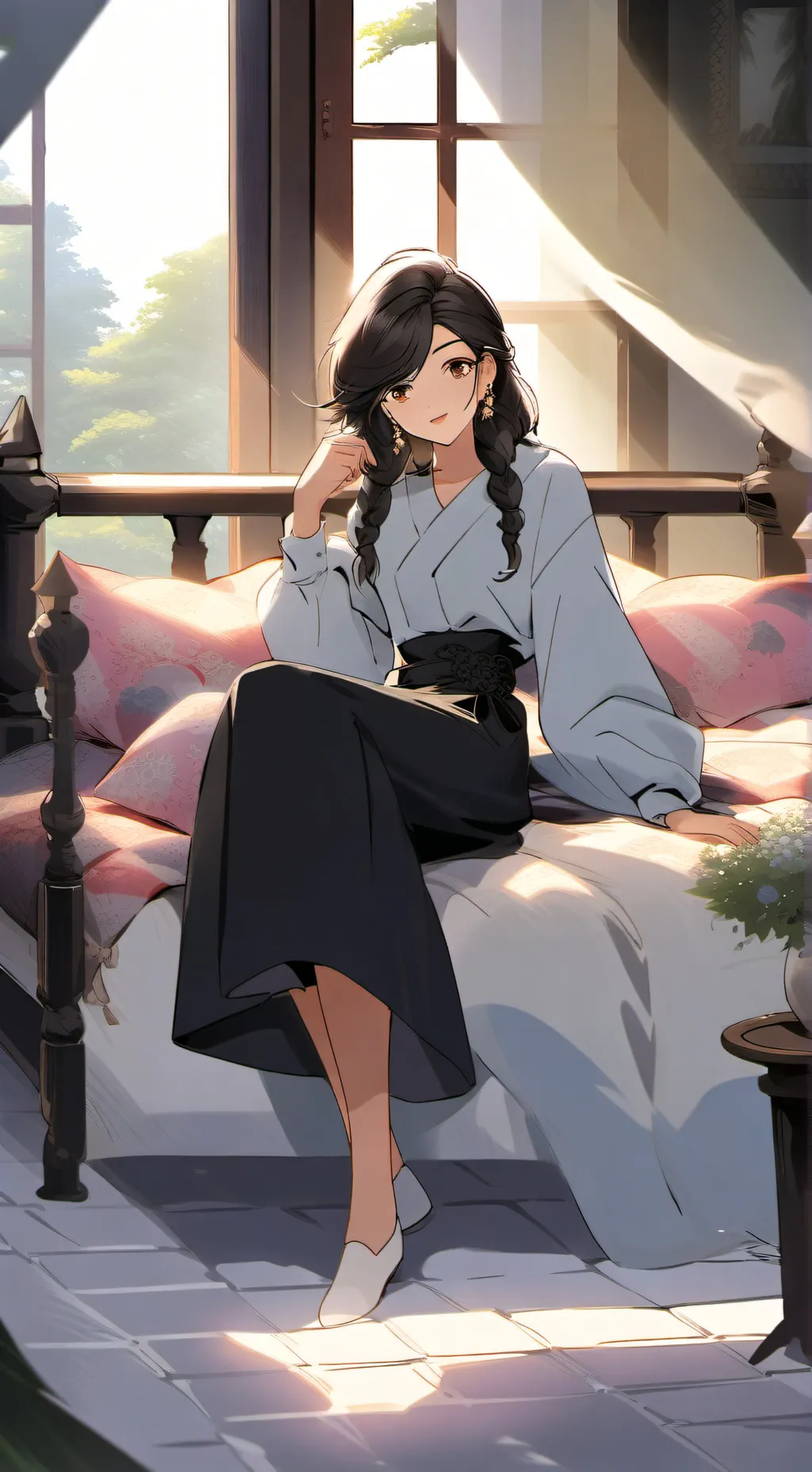 ai character: Jessica emerald  background