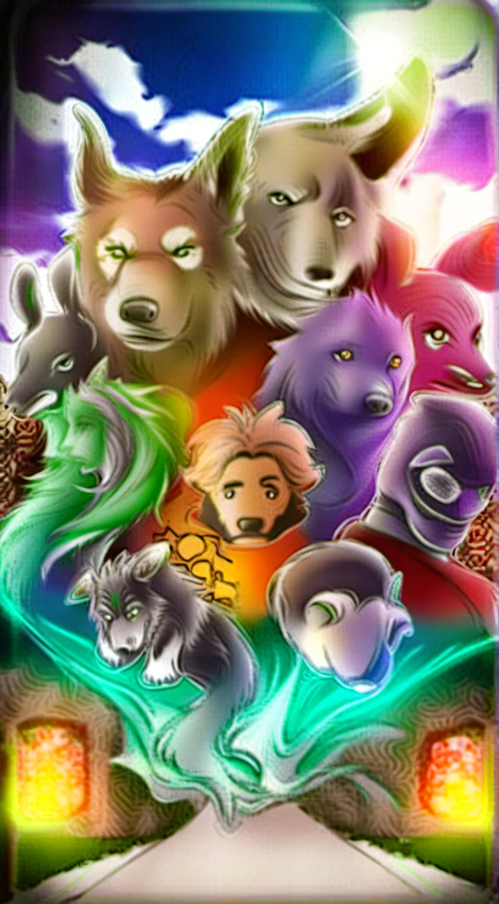 ai character: EEVEE EVOLUTIONS background